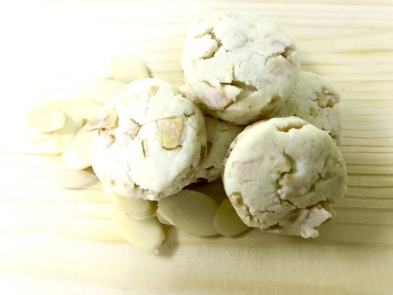 White almond cookies made using our premix