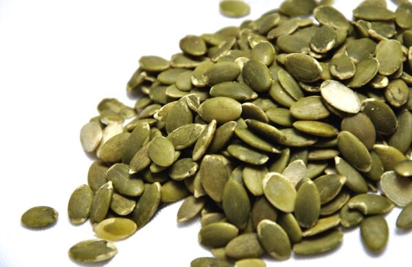 pumpkin seeds, kernels, green