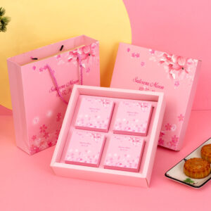 4holes 100g Premium Mooncake Box Sets-Pink