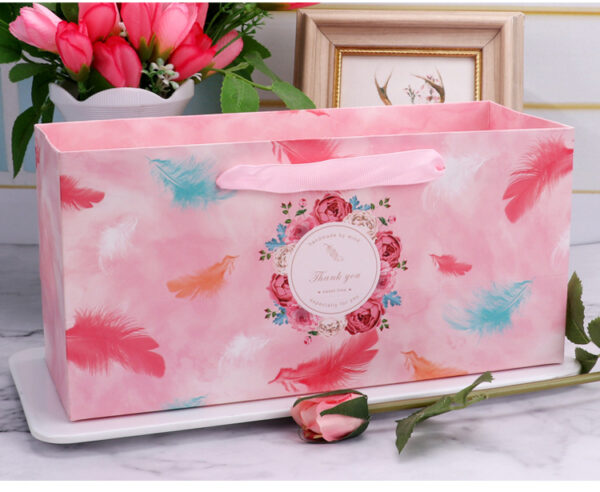 Pink Feather box bag