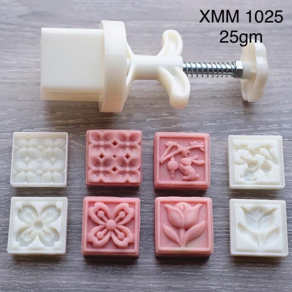 Rabbit flower square mooncake mould