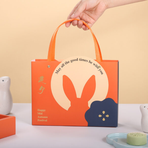 6-Hole Orange Bunny Mooncake Handle Box (5 Sets) - Image 5